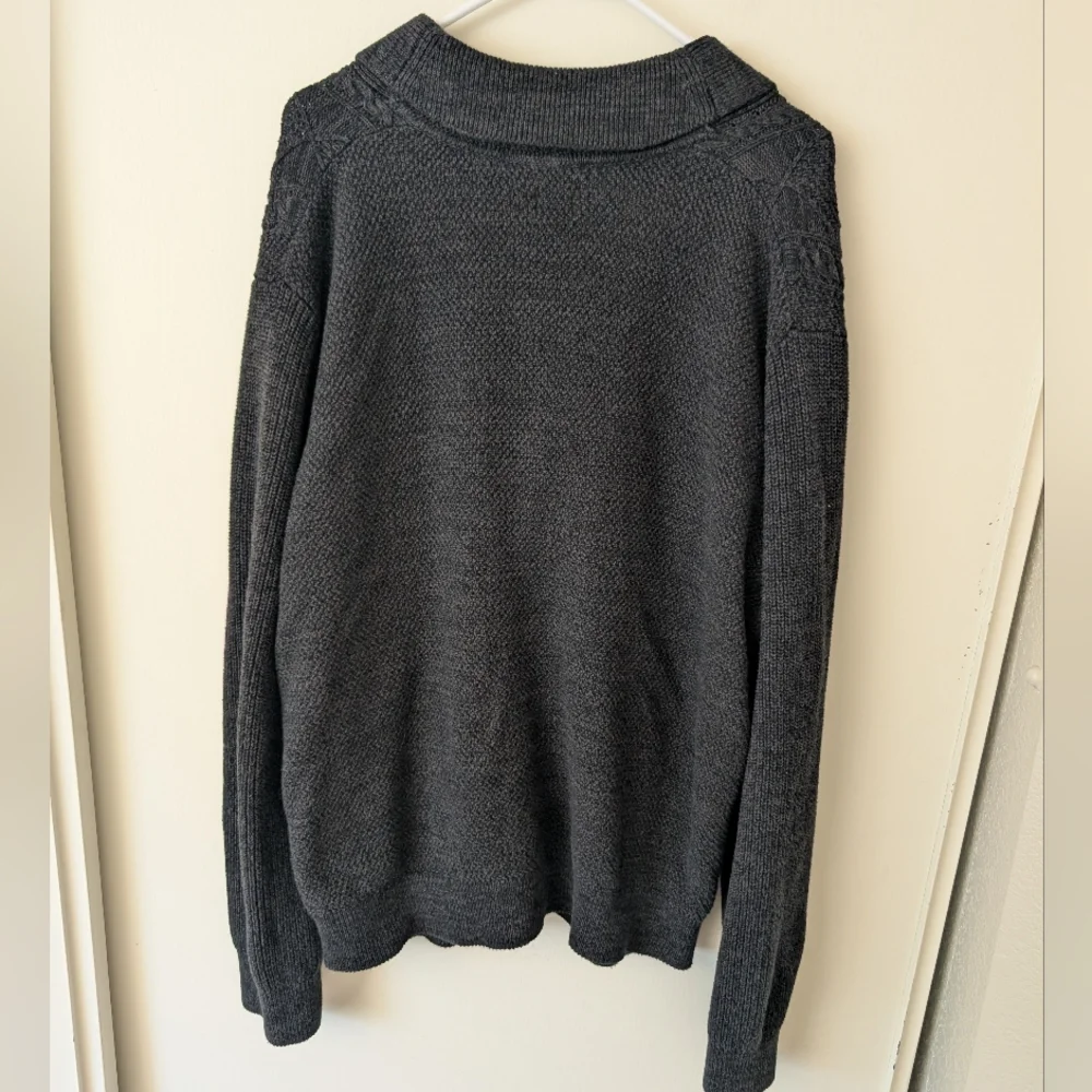 GAP Men XL 100% Cotton Cardigan Sweater Gray Grandpa Cottage Cabin Preppy Grunge - Picture 5 of 7